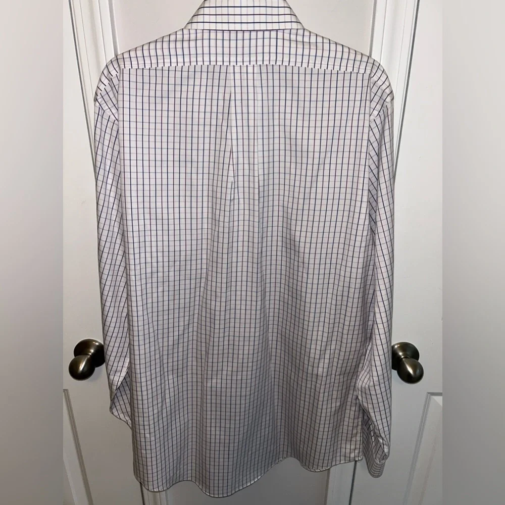 Brooks Brothers Slim Fit Dress Shirt non iron blue, purple check sz 16 1/2‎